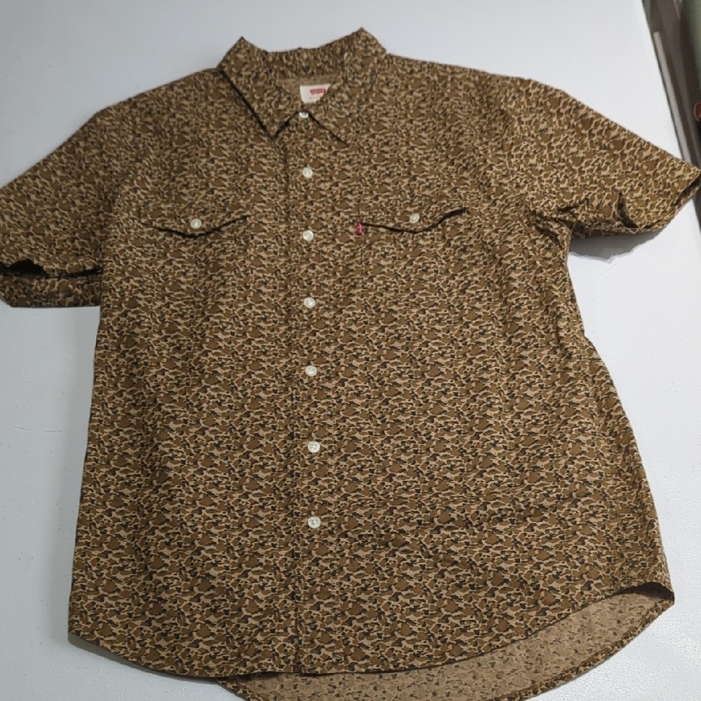 Levi's Men's Camo/ Brown Casual Shirt.. Awesome Design!!!